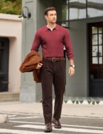 COOFANDY Mens Knit Polo Sweater V-Neck Long Sleeve Textured Lightweight Casual Dress Pullover Fall Sweaters - Image 5
