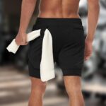 Men’s 2 in 1 Running Shorts, Quick Dry Lightweight 5 Inch Workout Gym Athletic Shorts with Pockets and Towel Loop - Image 3