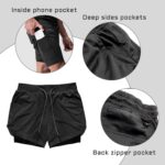 Men’s 2 in 1 Running Shorts, Quick Dry Lightweight 5 Inch Workout Gym Athletic Shorts with Pockets and Towel Loop - Image 5