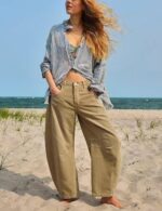 Womens Baggy Boyfriend Jeans Vintage Wide Leg Mid Rise Barrel Denim Ankle Pants Cropped Jeans - Image 4