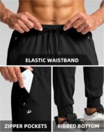 Pudolla Men's Lightweight Jogger with Pockets 4-Way Stretch Sweatpants Workout Runing Athletic Track Pants - Image 5