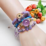 HEYu String beads Charm Bracelets set for Girls exquisite Cute Cartoon Daisy Butterfly Flower Beads Bracelets for woman and Teen girls Adjustable bracelet jewelry birthday Gift For Friends - Image 5