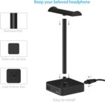 KAFRI Dual Headphone Stand with USB Charger Desk Gaming Double Headset Holder Hanger Rack with 2 USB Charging Port and 2 Outlet - Suitable for Gamer Desktop Table Game Earphone Accessories Gift - Image 7