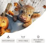 Lofaris Highland Cow Shower Curtain Sets Autumn Fall Western Farmhouse Wooden Funny Cattl Rustic Animal Bathroom Curtain Waterproof for Bathtub Decor 72x72 Inches with 12 Hooks - Image 6