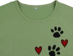 Dog Paw Love Heart Print T-Shirt for Women Short Sleeve Dog Mom Graphic Tees Tops Mother's Day Shirts - Image 4