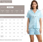 Womens Silk Satin Pajamas Set Short Sleeve Button Down Tops and Shorts Sleep Sets 2 Piece Sleepwear Pjs S-2XL - Image 7