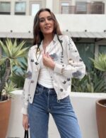 Zeagoo Women's Bomber Jacket Lightweight Zip Up Jacket Casual Striped Jacket Coat Outerwear Windbreaker with Pockets - Image 3