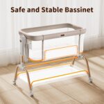 NeoBorn 3 in 1 Baby Bassinet, Bedside Bassinet for Baby, Rocking Bassinet with Breathable Full-Mesh, Mattress and Soft Sheet, Adjustable Height, Stable and Secure Crib for Newborns - Image 4