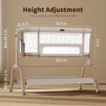 NeoBorn 3 in 1 Baby Bassinet, Bedside Bassinet for Baby, Rocking Bassinet with Breathable Full-Mesh, Mattress and Soft Sheet, Adjustable Height, Stable and Secure Crib for Newborns - Image 8