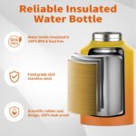 WATERSY 1 Gallon Water Bottle Insulated(Cold for 48 Hrs),BPA Free&Leak Proof,128oz Stainless Steel Water Jug,Big thermo,Large Water Bottle with Handle for Gym,Hiking,Camping&Travel,Gradual Yellow - Image 3