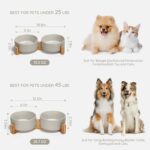 SPUNKYJUNKY Ceramic Dog and Cat Bowl with Wood Stand Non-Slip Matte Glaze Weighted Food Water Set for Cats &Small Dogs 13.5OZ - Image 5
