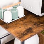 HOOBRO Kitchen Island with Wine Rack, Industrial Island Counter with Hooks and Protective Rails, 3 Tier Kitchen Shelf with Large Workstation, Easy Assembly, Rustic Brown BF02ZD01 - Image 10