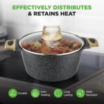 NutriChef 22-Piece Black Marble Non-Stick Cookware and Bakeware Set - Professional Home Kitchen Collection with Multi-Sized Pots, Pans, and Heat-Resistant Tools - Image 5