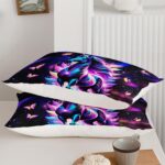 Purple Unicorn Comforter Set Full Size for Girls Kids, Cartoon Kawaii Unicorn with Butterfly Print Down Comforter, Galaxy Stars Fantasy Girls Room Decor Children Bedding - Image 8