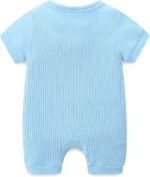 Infant Romper Solid Color One Piece Onesie Short Sleeve Summer Clothes for 0~12M Baby - Image 3