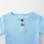 Infant Romper Solid Color One Piece Onesie Short Sleeve Summer Clothes for 0~12M Baby - Image 4
