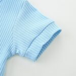 Infant Romper Solid Color One Piece Onesie Short Sleeve Summer Clothes for 0~12M Baby - Image 5