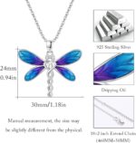 Cuoka 925 Sterling Silver Dragonfly Necklace for Women Elegant Nature Inspired Pendant Jewelry Gift for Birthdays Gifts - Image 3