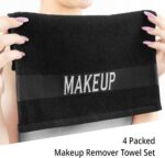 Cotton Paradise Makeup Remover Towels 4 Pack 100% Cotton 12x12 Inch Turkish Makeup Removal Face Cloths for Washing Face Soft Black Makeup Towel - Image 5