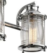 Globe Electric 51272 Bayfield 3-Light Vanity Light, Chrome, Ribbed Seeded Glass Shades, Bulb Not Included - Image 5