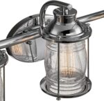 Globe Electric 51272 Bayfield 3-Light Vanity Light, Chrome, Ribbed Seeded Glass Shades, Bulb Not Included - Image 6