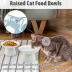 VCEPJH Raised Cat Food Bowls Shallow Cat Plate Pack of 2 Ceramic Elevated Cats Dish 6.1in Flat Anti Whisker Fatigue Wide Pet Food & Water Feeder for Indoor Kitty Kitten (White) - Image 4