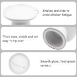 VCEPJH Raised Cat Food Bowls Shallow Cat Plate Pack of 2 Ceramic Elevated Cats Dish 6.1in Flat Anti Whisker Fatigue Wide Pet Food & Water Feeder for Indoor Kitty Kitten (White) - Image 6