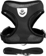 shudyear Summer cat Chest Harness and Leash, Anti-Escape Adjustable Soft mesh cat Leash and Chest Harness Set for All Types of Cats cat Vests (Size S,Black) - Image 8