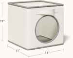 Vailando Foldable Fabric Storage Bins with Round Window - 4 Pack 11"x11"x11" Collapsible Cube Storage Organizer for Clothes, Shelves, Offices, Toys & Misc, White & Ivory - Image 8