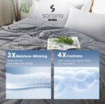 Amélie Home Cooling Comforter Full Size, Dual-Sided Lightweight Cooling Blanket for Hot Sleepers, Q-Max 0.43 Breathable Cooling Quilt for Night Sweats, 80"x 90", Heather Charcoal Grey - Image 5