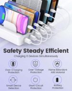 Charging Station for Multiple Devices Apple, CREATIVE DESIGN 50W Multi Charger Station with 6 USB Ports & 6 Cables, Charging Dock for Apple Android Phone iPad Kindle Tablet and Other Electronic - Image 4