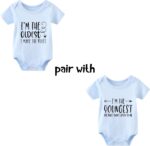 YSCULBUTOL Baby Twins Bodysuit I'm The Youngest Newborn Toddler Outfits Cute Baby Clothes Unisex Romper - Image 3