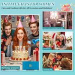 Monogrammed Make Up Bags for Women,Personalized Cosmetic Bags Women,Small Quilted Makeup Pouch,Cute Makeup Bag Travel,Birthday Gifts for Teen Girl (Blue A) - Image 9