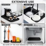 Small Silicone Pet Food Mat with Raised Edge for Food and Water Bowl, Square Dog Feeding Mats, Cat Food Trays for Floor Waterproof, Rubber Tray for Dogs and Cats, 12 x 12 x 0.7 Black - Image 9