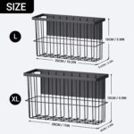 2 Pcs Magnetic Basket Fridge Dryer Ball Holder for Laundry Room Organization and Storage, Magnetic Lint Bin Home Organization for Laundry Room, Kitchen & Office Class School (Black, L&XL-2pcs) - Image 3