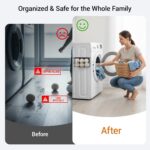 2 Pcs Magnetic Basket Fridge Dryer Ball Holder for Laundry Room Organization and Storage, Magnetic Lint Bin Home Organization for Laundry Room, Kitchen & Office Class School (Black, L&XL-2pcs) - Image 5