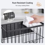 2 Pcs Magnetic Basket Fridge Dryer Ball Holder for Laundry Room Organization and Storage, Magnetic Lint Bin Home Organization for Laundry Room, Kitchen & Office Class School (Black, L&XL-2pcs) - Image 7