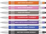 Funny Ballpoint Pens -Offensive Days Of The Week Pen Quotes, Funny Pen Set of 7 Adult Humor Pens, Sarcastic Daily Pen Set,Black Ink (7pcs week pens) - Image 5
