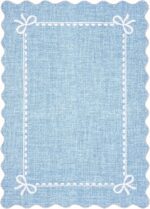 GarveeHome Scalloped Bow Rug for Living Room, Solid Blue Rug for Dorm, Washable Rugs 5x7 Soft Low Pile Non Slip Scalloped Rugs for Nursery College Bedroom Decor Kids Room Playroom - Image 5