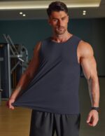 COOFANDY Men's Workout Tank Tops Quick Dry UPF 50+ Muscle Sleeveless Shirts Gym Athletic Running Summer Beach Swim Shirt - Image 4