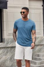 COOFANDY Men's Short Sleeve Henley T-Shirt - Image 3