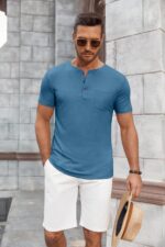 COOFANDY Men's Short Sleeve Henley T-Shirt - Image 9