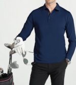 Alex Vando Mens Golf Shirt Moisture Wicking Quick-Dry Solid Long Sleeve Polo Shirts for Men - Image 4