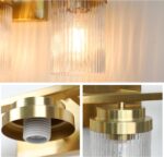 Gold Bathroom Light Fixtures 3 Lights Vanity Light with Grooved Glass Shade Vanity Lights for Bathroom Vanity Lighting Fixtures Wall Mount | Brushed Gold Lights Over Mirror - Image 4