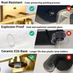 Gold Bathroom Light Fixtures 3 Lights Vanity Light with Grooved Glass Shade Vanity Lights for Bathroom Vanity Lighting Fixtures Wall Mount | Brushed Gold Lights Over Mirror - Image 8