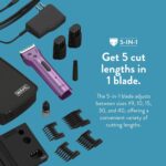 Wahl Professional Animal Arco Pet, Dog, Cat, and Horse Cordless Clipper Kit, Purple (8786-1001) - Image 6