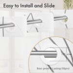 AmazerBath No Hook Shower Curtain and Liner Set, Shower Curtain with Liner and Hooks Built-in Less Time, Heavy Duty Double Waterproof Farmhouse Shower Curtain Set for Bathroom, Grey, 74"x72" - Image 6