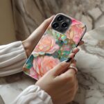 for iPhone 16 Pro Max Case Cute - Wireless Charging Compatible - Dual-Layer Hard Shell + Silicone Cover - Aesthetic Protective Trendy Phone Case for Women - Blooming Pink Rose - Image 3