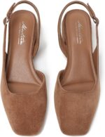 Mostrin Womens Chunky Low Heels D'Orsay Slingback Block Heel Pumps Closed Square Toe Dress Shoes for Work Office Daily Wedding - Image 5