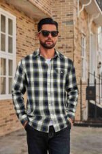 COOFANDY Mens Flannel Plaid Shirts Long Sleeve Casual Button Down Cotton Shirt with Pocket - Image 5